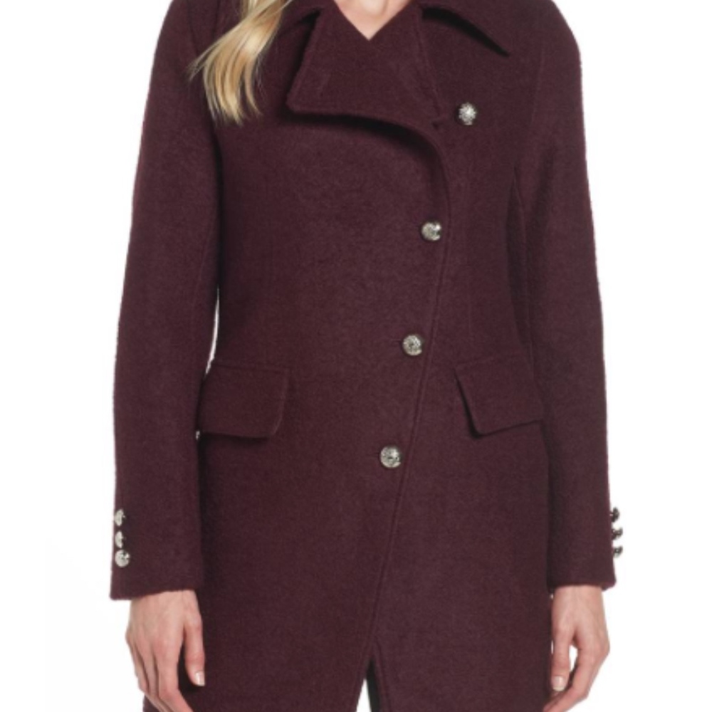 Laundry by Shelli Segal Boucle Military Coat